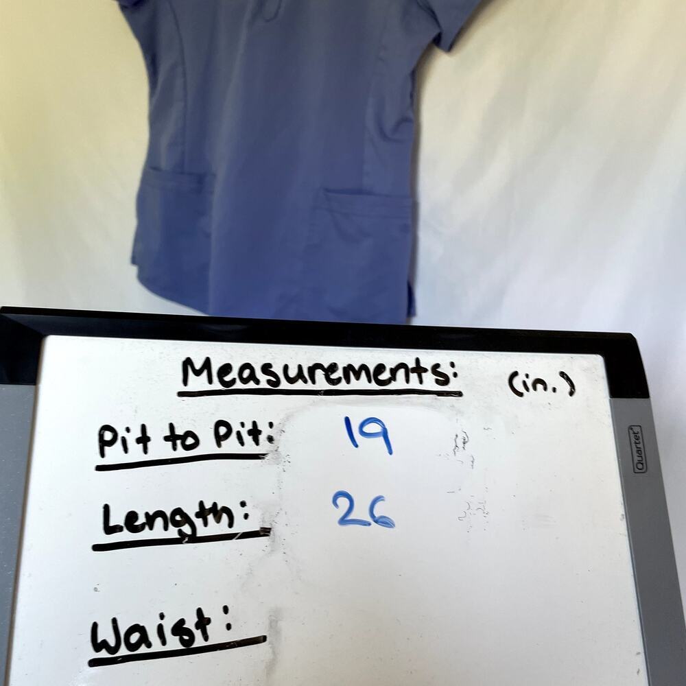 Healing Hands Purple Label Scrub Top Large Blue Women Modern Fit Stretch 2167 - Picture 6 of 7